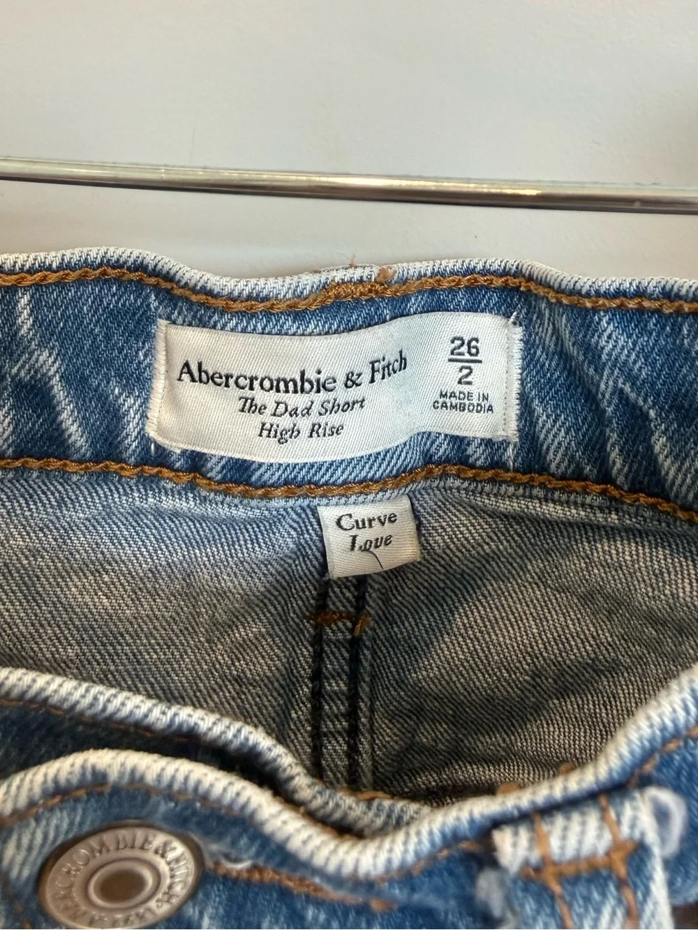 Abercrombie & Fitch Light Blue Denim High-Rise Shorts